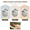 HOMCOM Dressing Table with LED Mirror and Cushioned Stool, Vanity Desk with Acrylic Lipstick Holder and 2 Drawers, Makeup Table for Bedroom, White image 5