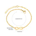 Stainless Steel Infinity Charm Bracelet, 18K PVD Gold Plated, 17+3cm Minimalist Jewelry image 4