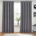 Furn Eyelet Curtains Dawn Blackout Charcoal W:168xL:183cm image 0