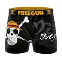 FREEGUN Lot de 4 boxers pour garçons One Piece rouge/noir/orange/vert/violet - Taille 12/14 ans image 2
