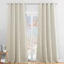 PONY DANCE Blackout Curtains with Eyelet, 2 Panels W140 x L245cm(W55 x L96inch), Light Beige image 0