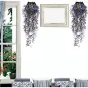 2Pcs 31.49in/80cmArtificial flower wall hanging simulation plant rattan wall hanging indoor wall decoration chlorophytum comosum false flower golden bell willow ceiling decoration(purple) image 6
