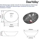 DeerValley Bathroom Sink Oval Ceramic Vessel Sink with Gray Stripes Practical Hygienic Combines Style and Function, Ideal for Modern Bathroom Design 406 x 330mm image 4