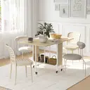 HOMCOM Dining Table Foldable Portable Oak Effect/White image 3