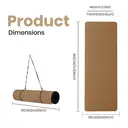 MISS LULU Good Nite Yoga Matte, tapis en liège antidérapant, tapis de yoga, de gymnastique, de sport, de fitness, d’entraînement, 183 x 61 x 0,6 cm, tapis en liège durable (marron/noir) image 1