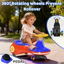 Neuleb Vedes Moto porteur électrique 12 V avec pédales, batterie rechargeable, 2-en-1, 3 vitesses, vitesse maximale 5 mph, anti-basculement, haut-parleur musical et roues lumineuses, charge maximale 160 lbs (≈73 kg), cadeau pour enfants dès 3 ans, rouge image 3