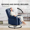 HONEYOU Fauteuil inclinable matelassé à bascule - Bleu image 5