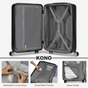 Kono 20 Inch Cabin Suitcase | Lightweight Hard Shell Luggage | TSA Lock | Dual Spinner Wheels | Small Hand Luggage for Travel & Business (Black,55x35x22cm) image 5