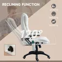 Vinsetto Massage Office Chair with Lumbar Heating, Boucle Fabric Executive Computer Desk Chair with High and Reclining Back, Tilt Function, Adjustable Height, Padded Armrests, White image 6