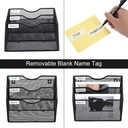 Senhoglb Porte-documents mural A4 à 3 compartiments en maille, Noir, Offre Nouvel An, Idée cadeau image 2