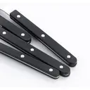 FangYuan Set de 4 couverts en acier inoxydable compatible lave-vaisselle – Manche noir image 7