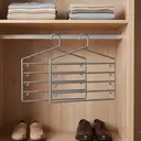 Essentials by Premier Set of 2 Grey Plastic Multi-Tier Trouser Hangers,Garment Organisers,Cloth Hanging Hanger For Wardrobe image 2