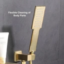 Homary Wall Mount Bath Tap Solid Brass Single Lever Handle in Brushed Gold image 0