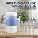 ROUNY Humidificateur d'air ultrasonique MOS W3, réservoir de remplissage supérieur de 4 L, 23 W, débit de brume de 350 ml/h, brume froide à 360°, fonctionnement silencieux ≤ 38 dB, stérilisation par ionisation d'argent, pour chambre et bureau image 1