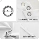 Rideaux occultants YSTYLE pour chambre et salon - Ensemble de 2 panneaux de rideaux isolants thermiques assombrissant la pièce, 140x260 CM, ZGB, Blanc image 3