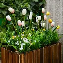 Yuejia 19Pcs 13in/33cmOutdoor Artificial Bushes, Artificial Tulips Flowers Greenery Shrubs Faux Greenery for Outdoor Garden Patio Front Porch Yard Decor image 6