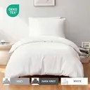 LeBonsoir Parure de lit brossée avec 1 housse de couette 155 x 220 cm et 2 taies d’oreiller 80 x 80 cm, avec fermeture éclair - Blanc image 0