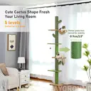 PAWZ Road 229-275 cm Cactus Krabpaal van Vloer tot Plafond met Verstelbare Hoogte, 5-Laagse Kattentoren met Gezellige Hangmat, Platformen en Hangende Balletjes image 2