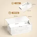 HOMCOM Couchtisch Höhenverstellbar, Wohnzimmertisch mit Hebeplatte, 2 Schublade und verstecktem Stauraum, Kaffeetisch Sofatisch für Wohnzimmer, Hochglanz Weiß image 2