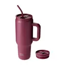 Bottle Bottle 40oz Tumbler with Straw and Lid, Insulated Travel Mug, 1180ml Stainless Steel Car Coffee Cup with Handle for Gifts, Parties, Office (Red) image 0