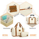 Kono Suitcase Lightweight ABS Hard Shell Carry-Ons Cabin Case Luggage Set with TSA Lock Luggage Sets with beauty case Included Duffels Bag & Toiletry Bag for TravelCream white image 6