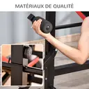 HOMCOM Banc de musculation Fitness entrainement complet avec support d'haltères dossier réglable acier 175 x 139 x 127 cm noir et rouge image 8