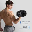 30KG Adjustable Dumbbells Barbell Set, Home Gym Free Weights for Full Body Training image 4