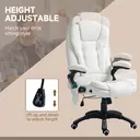 Vinsetto Massage Office Chair with Lumbar Heating, Boucle Fabric Executive Computer Desk Chair with High and Reclining Back, Tilt Function, Adjustable Height, Padded Armrests, White image 4
