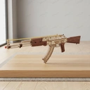 Robotime ROKR Justice Guard Rubber Band Gun Model Kit Wooden 3D Puzzle Toys 72 x 5.5 x 22cm 1PC,Home decoration, bookshelf decoration,Craft Gifts for Adults and Teens,Educational toys image 6