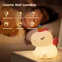 VIVREAL Einhorn‑Nachtlicht für Kinder, niedlich, aus Silikon, dimmbar, LED, Squishy‑Material, wiederaufladbar, Touch‑Lampe für Mädchen & Frauen, Geschenkidee für das Stillen, Schlafzimmerdeko, 1200 mAh, Neujahrsofferte, Top‑Geschenkideen image 3