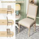 Chaises de salle à manger Ckaff, Ensemble de 2, Chaises de cuisine, Chaises de lecture de patio, Chaise rembourrée avec dossier carré, Chaise de salon, Chaises de table de toilette, Chaises de bureau pour chambre, cuisine, salle à manger. image 6