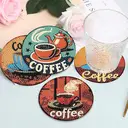 JU7CER Coffee Diamond Painting Coaster Set - 8-Piece Square Decorative Art Coasters with Stand | Adult DIY Craft 4×4 Inches (10×10cm) image 4