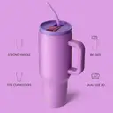 Bottle Bottle 40 oz Stainless Steel Vacuum Insulated Tumbler with Handle and Straw, Purple Sunset image 2