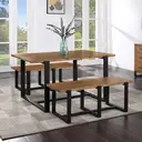 Dining Table Pembroke Rectangle Pine Natural/Black 90x150cm image 5
