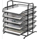 Senhoglb Porte-document A4 à 5 compartiments en métal - Noir image 1