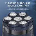 Komingdon [Electric Bald Clipper] Cordless 6D Men's Electric Bald Head Clipper with LED Display - 6 Floating Blades, Rechargeable, Perfect for Short Hair & Travel bule image 2