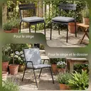 Outsunny Lot de 2 coussins de chaise de jardin, galettes de chaise 50 x 50 cm, mousse haute densité, antidérapants, lavables, pour mobilier extérieur, chaise, 50x50 cm, gris image 7