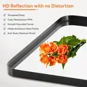 Melodieux Black Bathroom Vanity Mirror for Wall, 60x90 cm Metal Framed Wall Mirror Rectangle, Decorative Mirror for Bedroom Living Room Entryway Horizontally or Vertically image 1