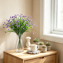 Yuejia 4P CS 13.39in/34cmArtificial Spring Grass, Camellia, Starry Sky, Simulated Home Decor, Simulated Flower Decoration(purple) image 5