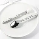 FangYuan Set de 4 couverts en acier inoxydable compatible lave-vaisselle - Manche effet marbre image 9