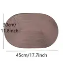 PP Placemats Set of 6 for Dining Table，PP oval placemat BL dark brown，Washable Woven Vinyl Non-Slip 18x12 inches Placemat Heat-Resistant Durable Table Mats for Dining Table Easy to Clean image 4