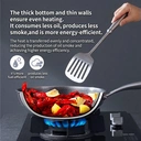 ochama  Non-stick Wok - No Teflon Wok, Non-stick Stainless Steel, Wok Pan with Lid, Less Smoke - Kitchen Essentials, Cooking, Frying - Compatible with Gas/Induction/Electric Heat, 30 cm with lid image 1