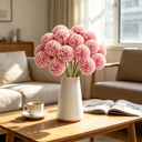 Yuejia 6PCS 11.4in/29cmArtificial Chrysanthemum Bouquet of Flowers,Artificial Silk Flower, Decor for Wedding, Party Decorate, Home Room Ornament, Simulation Plants(pink) image 3