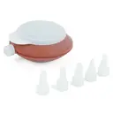 Reusable Silicone Piping Bag With 6 Nozzle Tips Baking Decorating Tool Brown               image 3