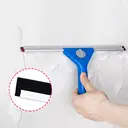 30CM Commercial-Grade Window Squeegee with Aluminum Alloy Blade, Blue Plastic Handle image 4