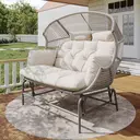 e Garden, Balcony, or Terrace, Gray   Downloads: 27  Garden Rocking Chair for Two, Patio Chair, Outdoor Swing Egg Chair, Rocking Chair, Garden Swing, Porch Swing for the Garden, Balcony, or Terrace, Gray image 4