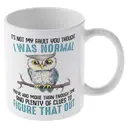 Alphynix 1pc 11oz White Ceramic Mug Featuring a Witty Owl and Sarcastic Quote, Unique Personality Declaration Gift for Thanksgiving or Christmas image 3