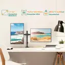 Monitor Mount 2 Monitors for 13-32 Inch LED/LCD Screen from VESA 75/100, Dual Monitor Mount Tilting 160° Swivel 180° Height Adjustable Monitor Arm Desk 8 kg per Arm image 6