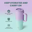 Bottle Bottle 40 oz Tumbler with Handle and Straw, Stainless Steel Vacuum Travel Mug (Purple Green) image 1