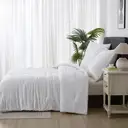 MEEALLHOME Parure de lit tuftée blanc - 1 housse 200 x 200 cm et 2 taies 65 x 65 cm image 2